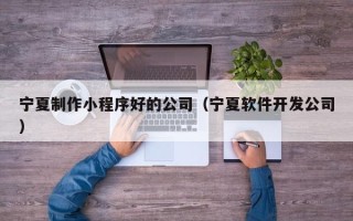 邳州宁夏制作小程序好的公司（宁夏软件开发公司）